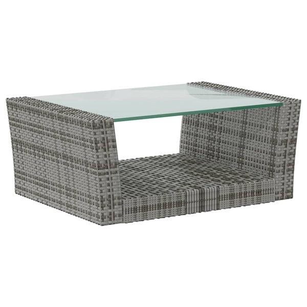 vidaXL 16-Piece Garden Lounge Set with Cushions Poly Rattan Grey