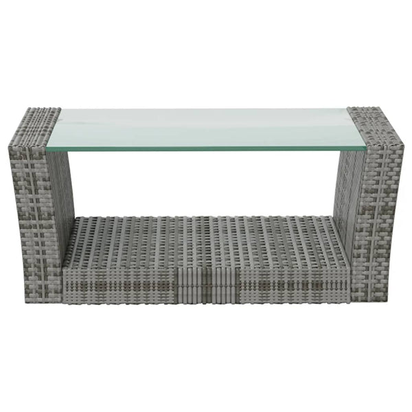 vidaXL 16-Piece Garden Lounge Set with Cushions Poly Rattan Grey