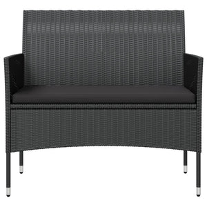 vidaXL 8-piece Garden Lounge Set with Cushions Poly Rattan Black