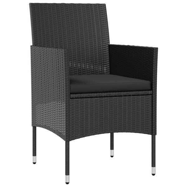 vidaXL 8-piece Garden Lounge Set with Cushions Poly Rattan Black