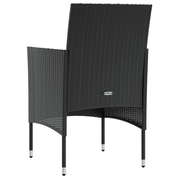 vidaXL 8-piece Garden Lounge Set with Cushions Poly Rattan Black