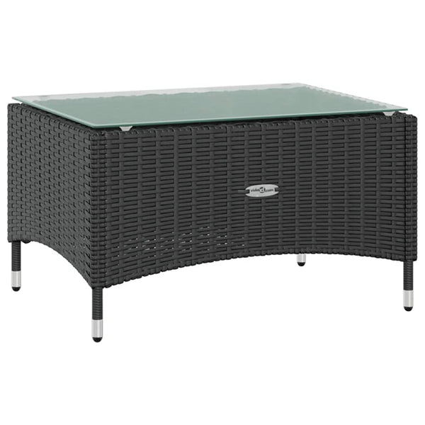 vidaXL 8-piece Garden Lounge Set with Cushions Poly Rattan Black
