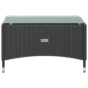 vidaXL 8-piece Garden Lounge Set with Cushions Poly Rattan Black