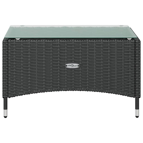 vidaXL 8-piece Garden Lounge Set with Cushions Poly Rattan Black
