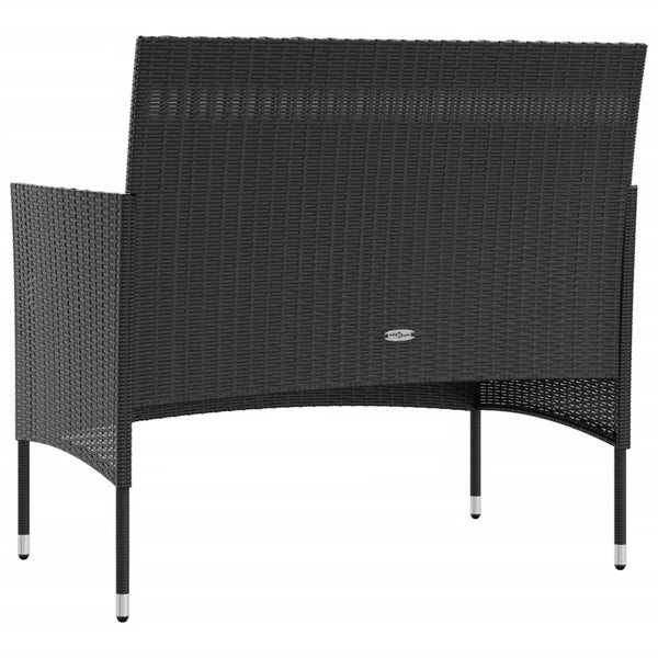 vidaXL 16-piece Garden Lounge Set with Cushions Poly Rattan Black