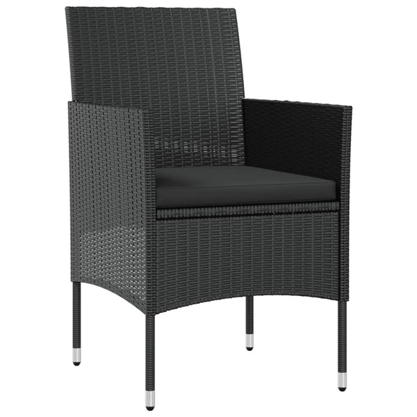 vidaXL 16-piece Garden Lounge Set with Cushions Poly Rattan Black