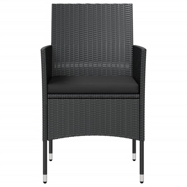 vidaXL 16-piece Garden Lounge Set with Cushions Poly Rattan Black