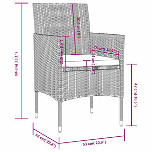 vidaXL 8-piece Garden Lounge Set with Cushions Poly Rattan Black
