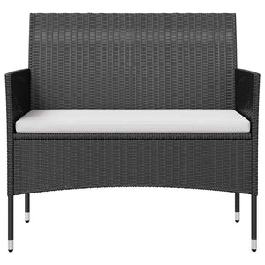 vidaXL 8-piece Garden Lounge Set with Cushions Poly Rattan Black