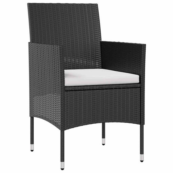 vidaXL 8-piece Garden Lounge Set with Cushions Poly Rattan Black