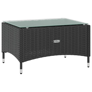 vidaXL 8-piece Garden Lounge Set with Cushions Poly Rattan Black