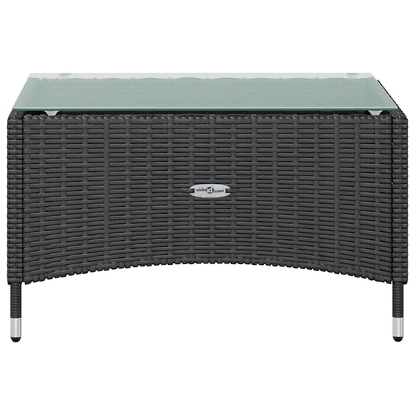 vidaXL 8-piece Garden Lounge Set with Cushions Poly Rattan Black