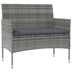 vidaXL 8-piece Garden Lounge Set with Cushions Poly Rattan Grey