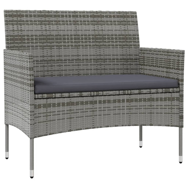 vidaXL 8-piece Garden Lounge Set with Cushions Poly Rattan Grey