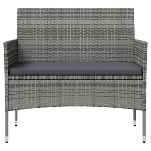 vidaXL 8-piece Garden Lounge Set with Cushions Poly Rattan Grey