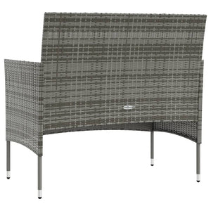 vidaXL 8-piece Garden Lounge Set with Cushions Poly Rattan Grey