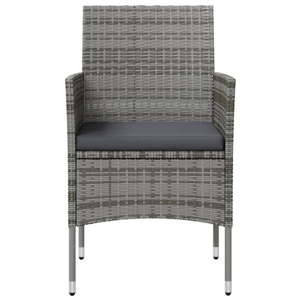 vidaXL 8-piece Garden Lounge Set with Cushions Poly Rattan Grey