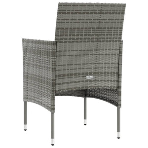 vidaXL 8-piece Garden Lounge Set with Cushions Poly Rattan Grey