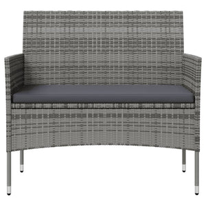 vidaXL 16-Piece Garden Lounge Set with Cushions Poly Rattan Grey