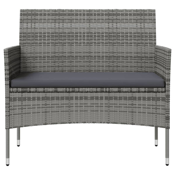 vidaXL 16-Piece Garden Lounge Set with Cushions Poly Rattan Grey