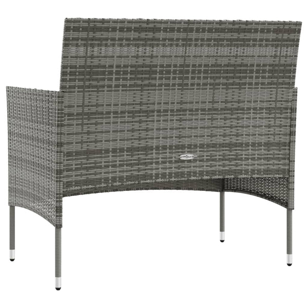 vidaXL 16-Piece Garden Lounge Set with Cushions Poly Rattan Grey