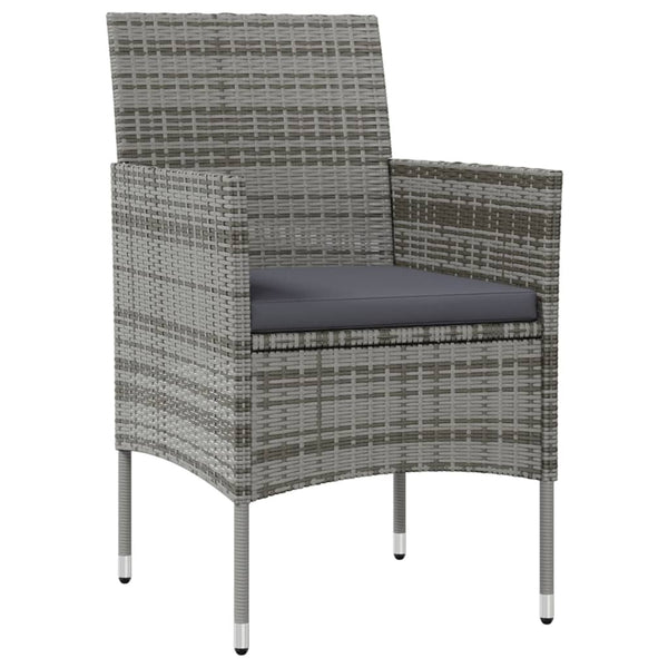 vidaXL 16-Piece Garden Lounge Set with Cushions Poly Rattan Grey