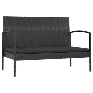 vidaXL 8-piece Garden Lounge Set with Cushions Poly Rattan Black