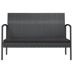 vidaXL 8-piece Garden Lounge Set with Cushions Poly Rattan Black