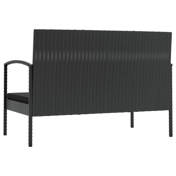vidaXL 8-piece Garden Lounge Set with Cushions Poly Rattan Black
