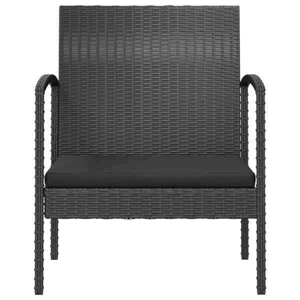 vidaXL 8-piece Garden Lounge Set with Cushions Poly Rattan Black