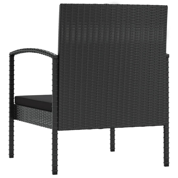 vidaXL 8-piece Garden Lounge Set with Cushions Poly Rattan Black