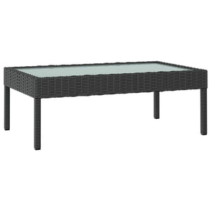 vidaXL 8-piece Garden Lounge Set with Cushions Poly Rattan Black
