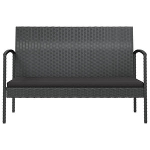 vidaXL 16-piece Garden Lounge Set with Cushions Poly Rattan Black