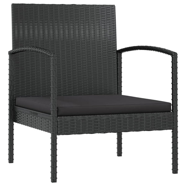 vidaXL 16-piece Garden Lounge Set with Cushions Poly Rattan Black