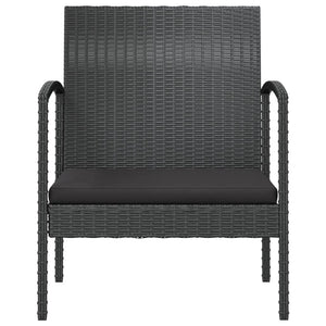 vidaXL 16-piece Garden Lounge Set with Cushions Poly Rattan Black