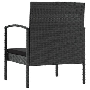 vidaXL 16-piece Garden Lounge Set with Cushions Poly Rattan Black