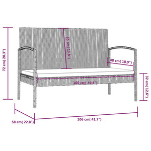 vidaXL 16-piece Garden Lounge Set with Cushions Poly Rattan Black