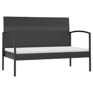 vidaXL 16-piece Garden Lounge Set with Cushions Poly Rattan Black