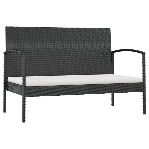 vidaXL 16-piece Garden Lounge Set with Cushions Poly Rattan Black