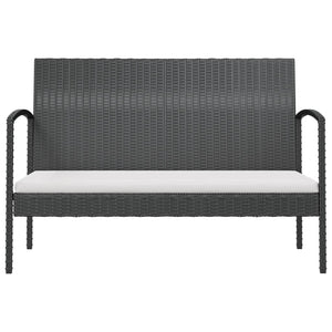 vidaXL 16-piece Garden Lounge Set with Cushions Poly Rattan Black