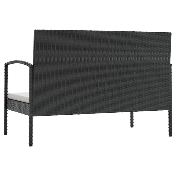 vidaXL 16-piece Garden Lounge Set with Cushions Poly Rattan Black