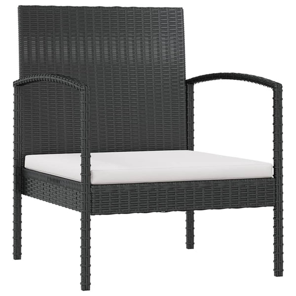 vidaXL 16-piece Garden Lounge Set with Cushions Poly Rattan Black