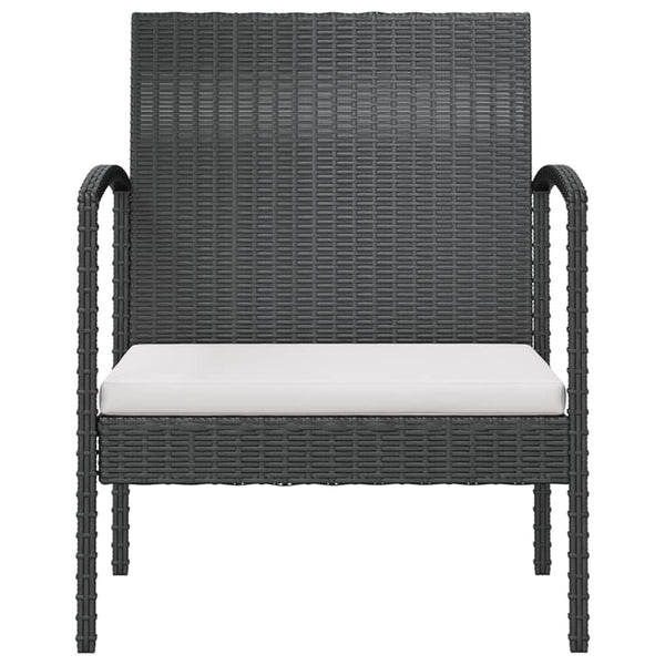 vidaXL 16-piece Garden Lounge Set with Cushions Poly Rattan Black