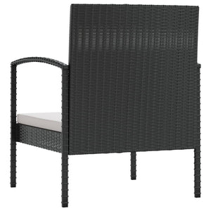 vidaXL 16-piece Garden Lounge Set with Cushions Poly Rattan Black
