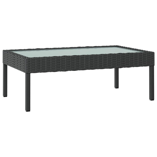 vidaXL 16-piece Garden Lounge Set with Cushions Poly Rattan Black