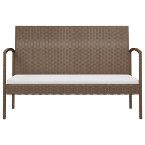vidaXL 8-piece Garden Lounge Set with Cushions Poly Rattan Brown