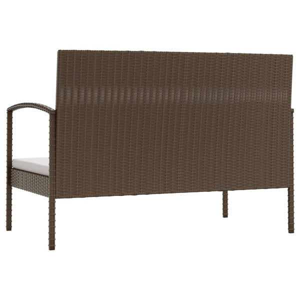vidaXL 8-piece Garden Lounge Set with Cushions Poly Rattan Brown