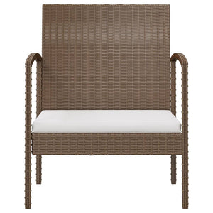 vidaXL 8-piece Garden Lounge Set with Cushions Poly Rattan Brown
