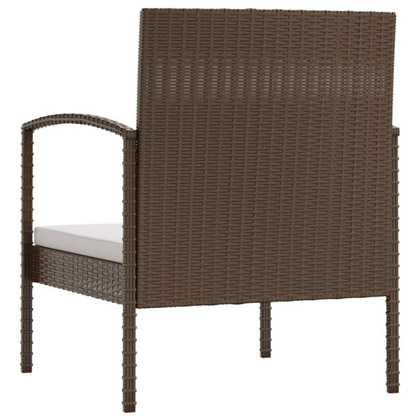 vidaXL 8-piece Garden Lounge Set with Cushions Poly Rattan Brown