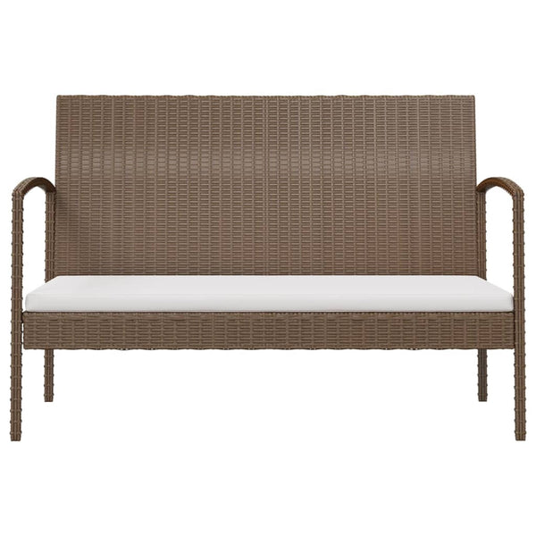 vidaXL 16-Piece Garden Lounge Set with Cushions Poly Rattan Brown